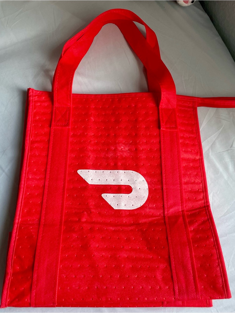 Red Delivery Tote Bag with Contrast Logo